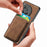 For OnePlus 12 5G Magnetic Case Leather Back Cover with Detachable Card Holder - Brown - 5