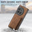 For OnePlus 12 5G Magnetic Case Leather Back Cover with Detachable Card Holder - Brown - 6