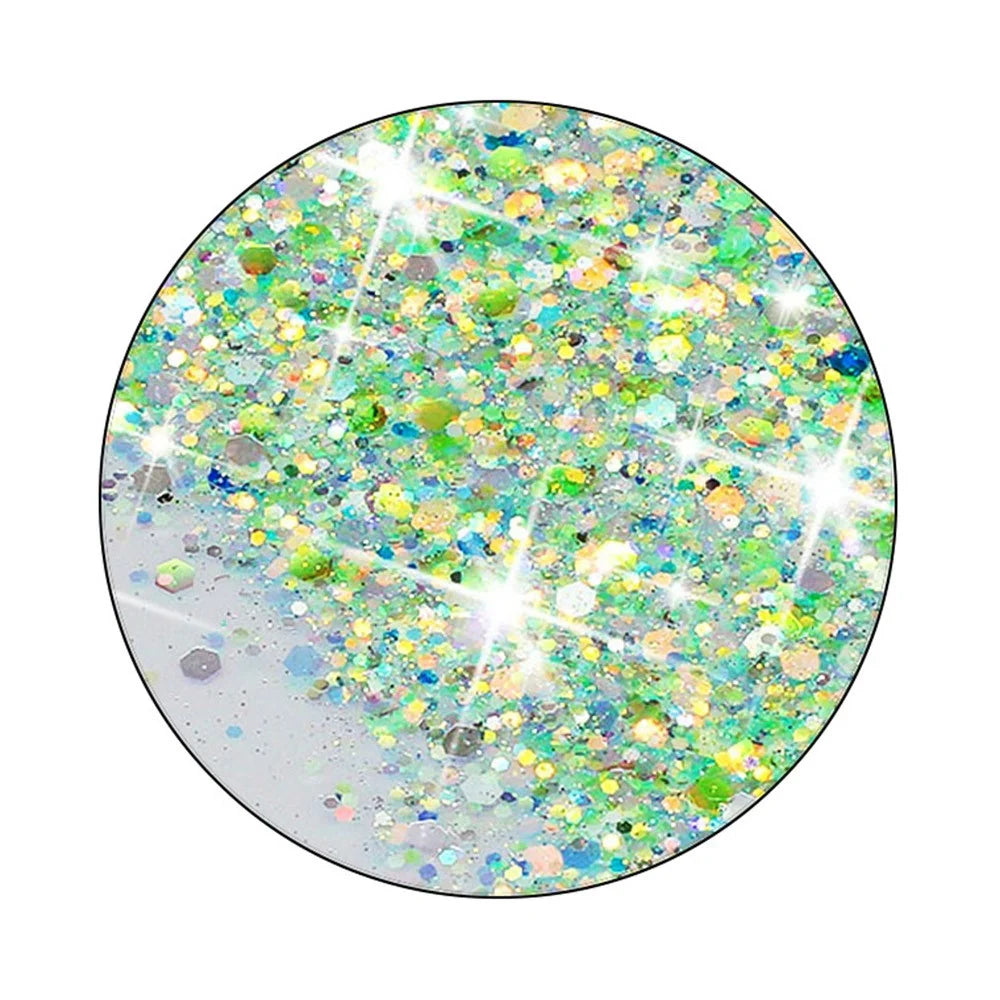 For iPhone 14 Cell Phone Case Anti-fall Epoxy TPU Glitter Sparkle Luminous Phone Cover - Green - 4