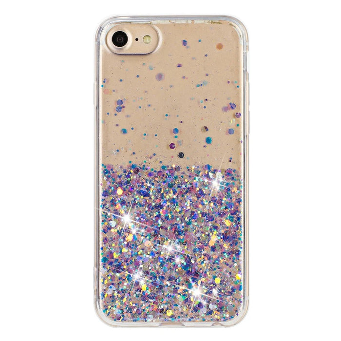 For iPhone 6 / 7 / 8 / SE (2022) / SE (2020) / SE (1st Generation) Cases Anti-Scratch Epoxy Luminous TPU Phone Shell - Purple - 2