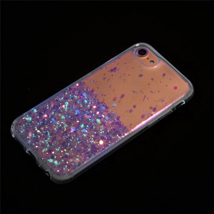 For iPhone 6 / 7 / 8 / SE (2022) / SE (2020) / SE (1st Generation) Cases Anti-Scratch Epoxy Luminous TPU Phone Shell - Purple - 5