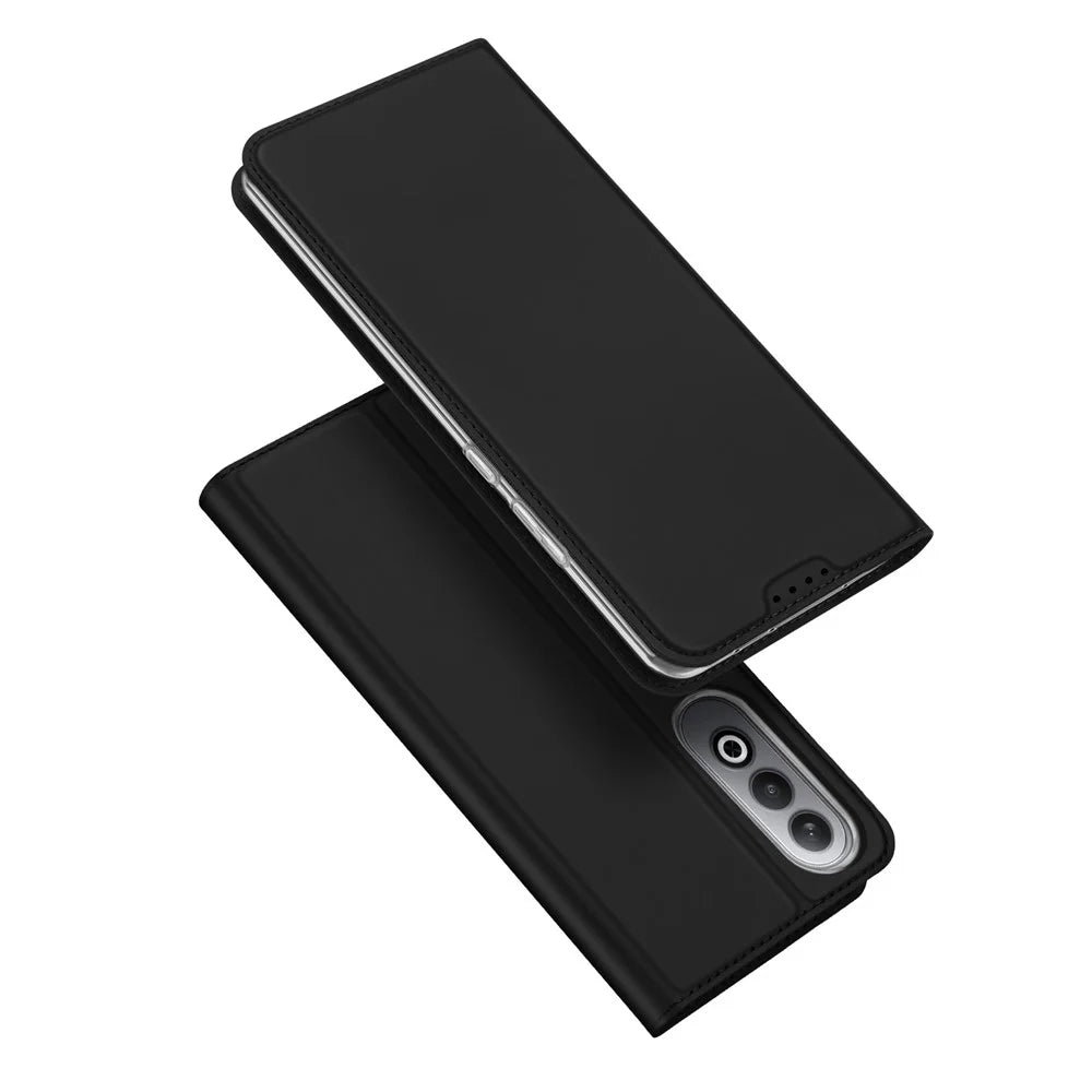 DUX DUCIS Skin Pro Series For OnePlus Nord CE4 5G / Oppo K12 Flip Phone Case with Stand and Card Slot - Black - 1