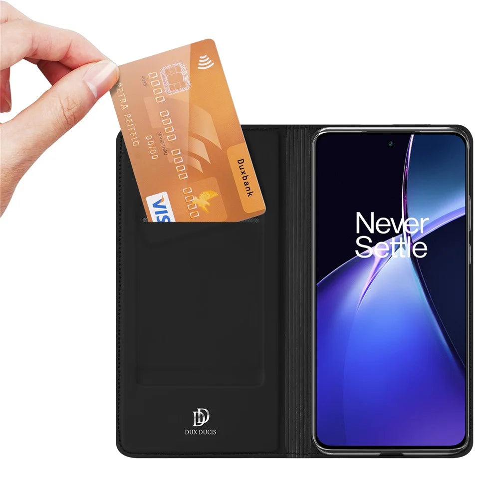 DUX DUCIS Skin Pro Series For OnePlus Nord CE4 5G / Oppo K12 Flip Phone Case with Stand and Card Slot - Black - 2