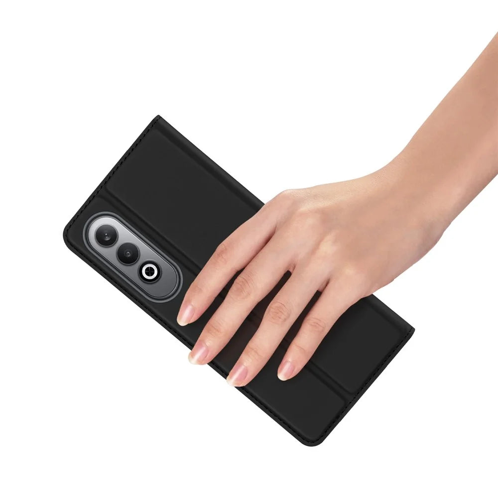 DUX DUCIS Skin Pro Series For OnePlus Nord CE4 5G / Oppo K12 Flip Phone Case with Stand and Card Slot - Black - 6