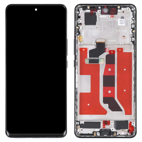 For Honor 50 OEM Grade S OLED Screen and Digitizer Assembly + Frame (without Logo) - Black - 1