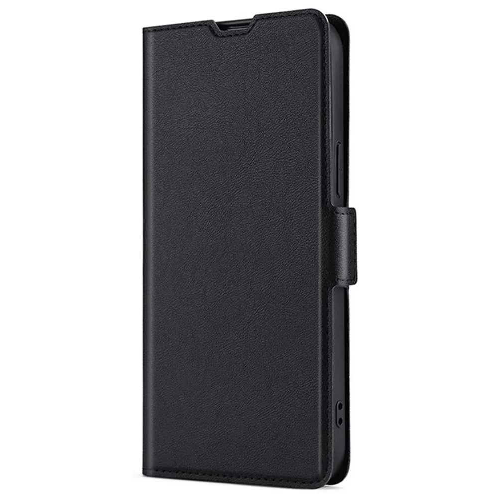 For Samsung Galaxy M15 5G Phone Case Side Magnetic Clasp Wallet Leather Cover - Black - 6