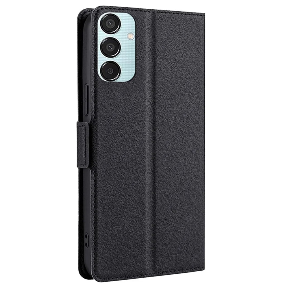 For Samsung Galaxy M15 5G Phone Case Side Magnetic Clasp Wallet Leather Cover - Black - 7