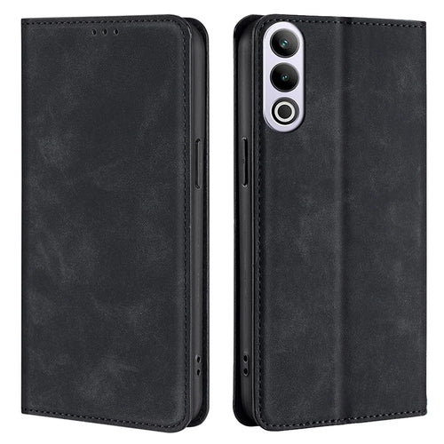 For OnePlus Ace 3V 5G Case PU Leather Phone Shell Skin-touch Card Slots Cover - Black - 1