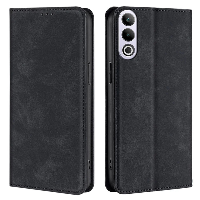 For OnePlus Ace 3V 5G Case PU Leather Phone Shell Skin-touch Card Slots Cover - Black - 1