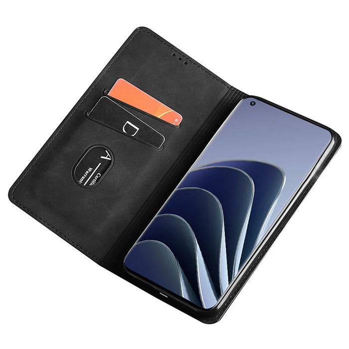 For OnePlus Ace 3V 5G Case PU Leather Phone Shell Skin-touch Card Slots Cover - Black - 2