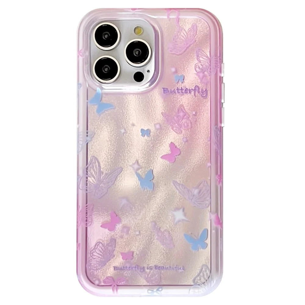 TPU+PC Phone Shell for iPhone 12 Pro Max Cases Colorful Butterfly Pattern Phone Cover - 1
