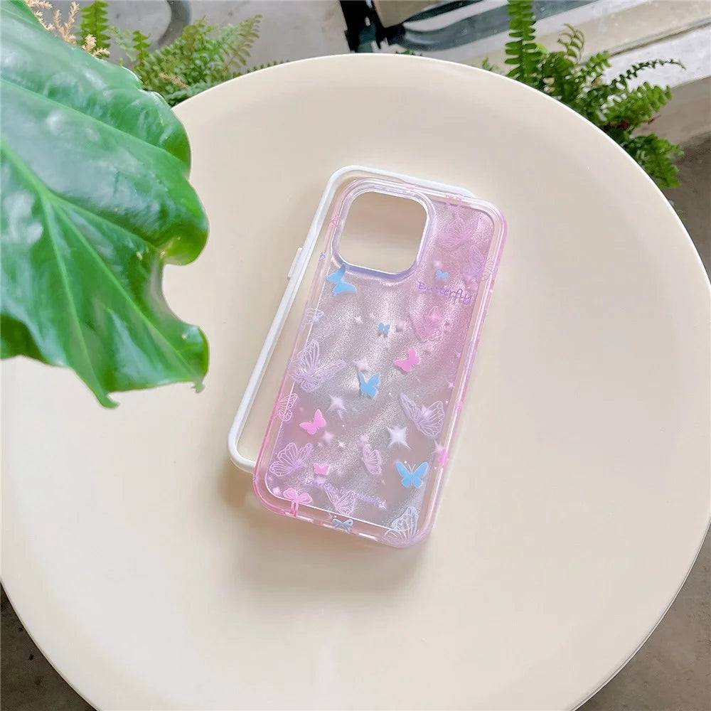 TPU+PC Phone Shell for iPhone 12 Pro Max Cases Colorful Butterfly Pattern Phone Cover - 5