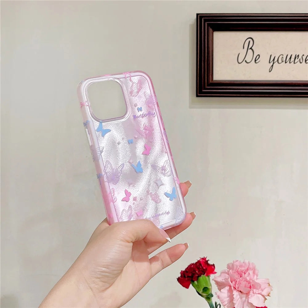 TPU+PC Phone Shell for iPhone 12 Pro Max Cases Colorful Butterfly Pattern Phone Cover - 6