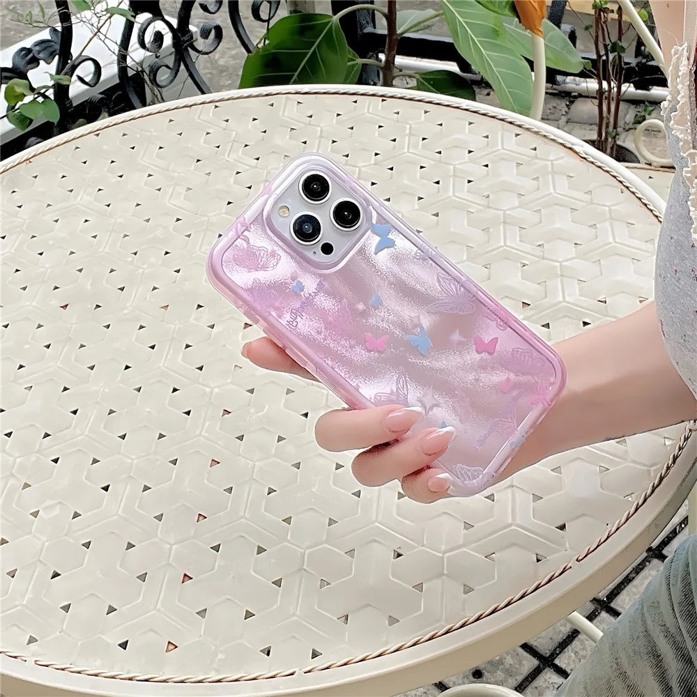 TPU+PC Phone Shell for iPhone 12 Pro Max Cases Colorful Butterfly Pattern Phone Cover - 7