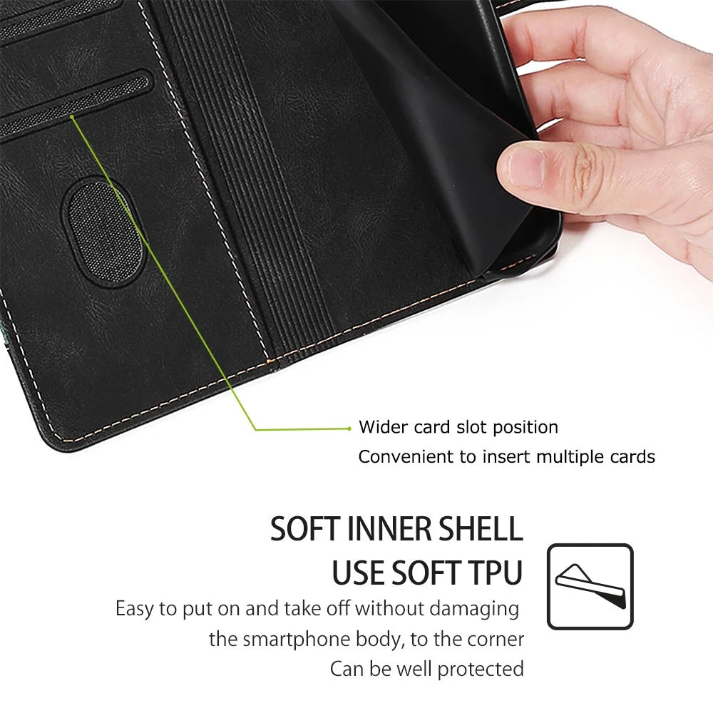 For TECNO Spark 20 Pro+ PU Leather Wallet Smart Phone Case   - Black - 6