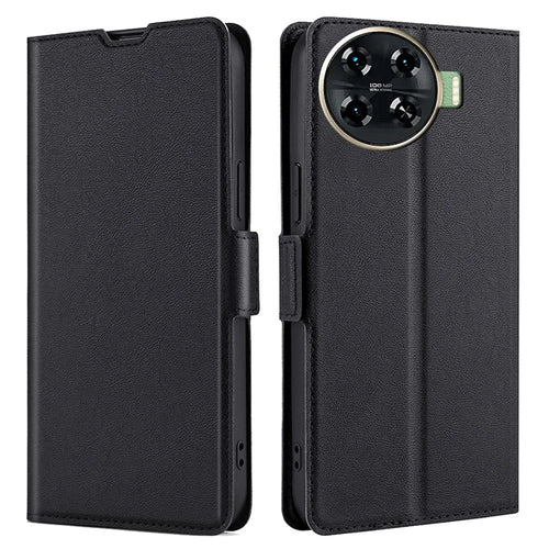 For TECNO Spark 20 Pro+ Drop-Proof Phone Case Shockproof PU+TPU Mobile Phone Cover - Black - 1