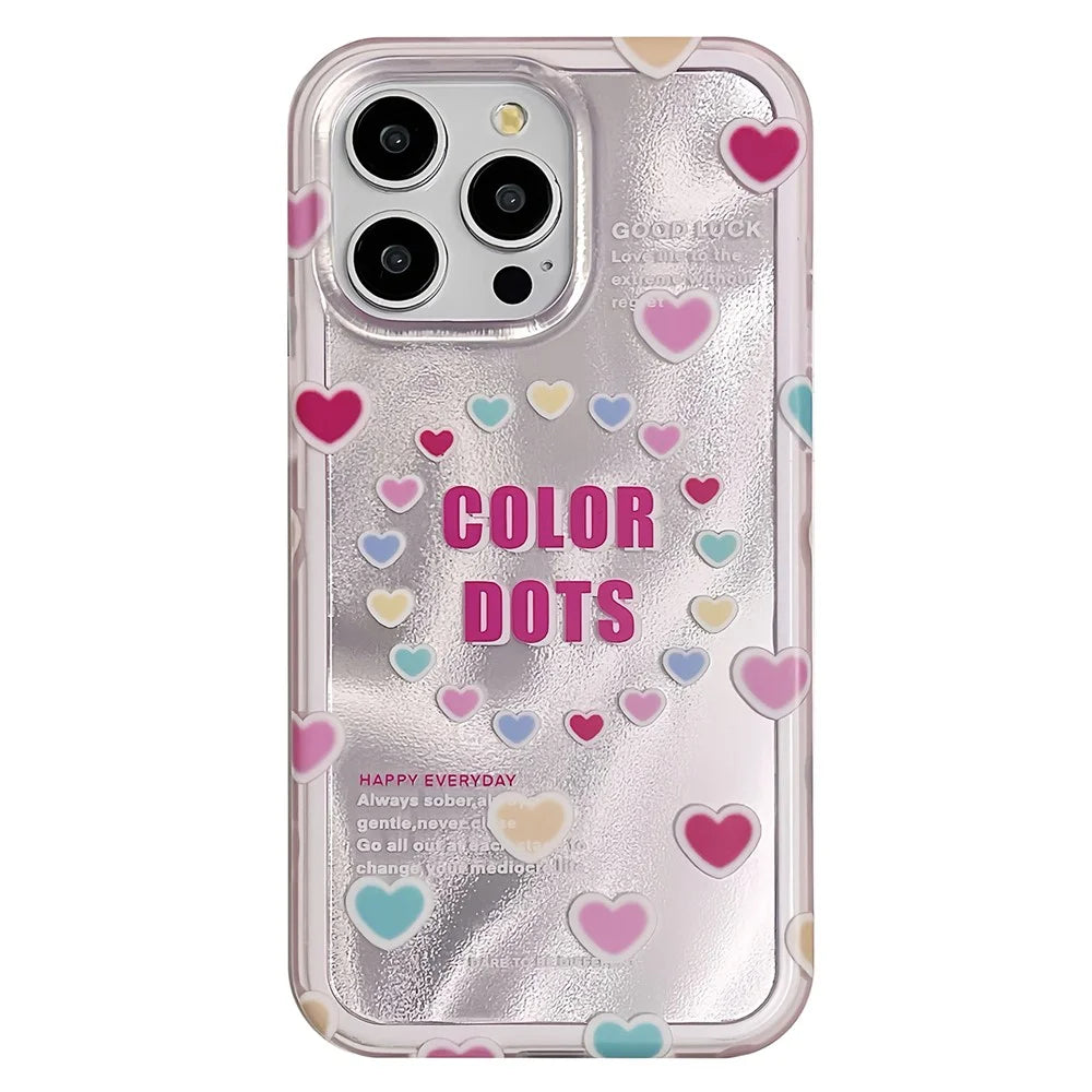 For iPhone 13 Pro Heart Pattern IMD Workmanship TPU+PC Cover Slim-Fit Cell Phone Case - 1