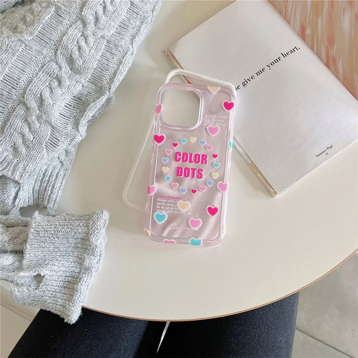 For iPhone 13 Pro Heart Pattern IMD Workmanship TPU+PC Cover Slim-Fit Cell Phone Case - 4