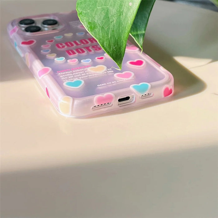 For iPhone 14 Pro TPU+PC Cover Heart Pattern IMD Drop-proof Cell Phone Case - 3