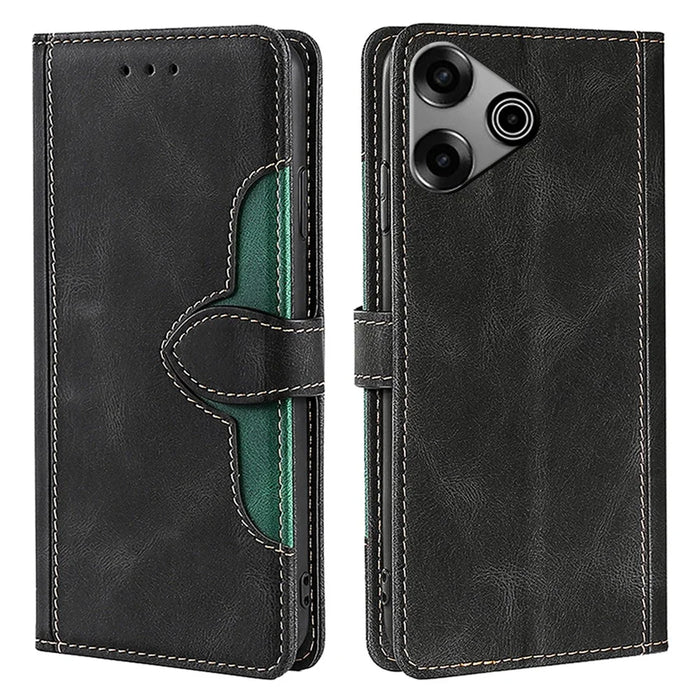 For TECNO Pova 6 Pro 5G Leather Wallet Cover Smart Phone Case   - Black - 1