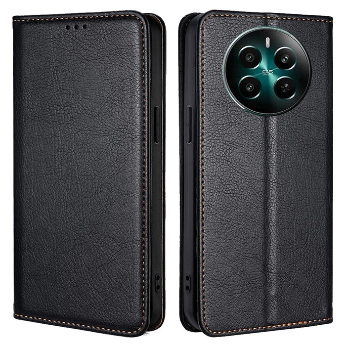 For Realme 12 4G / 12+ 5G Case Card Holder Magnetic Cover Mobile Accessories   - Black - 1