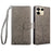 For Infinix Note 40 Pro 5G Case Tree Imprinted Stand Leather Wallet Phone Cover - Grey - 1