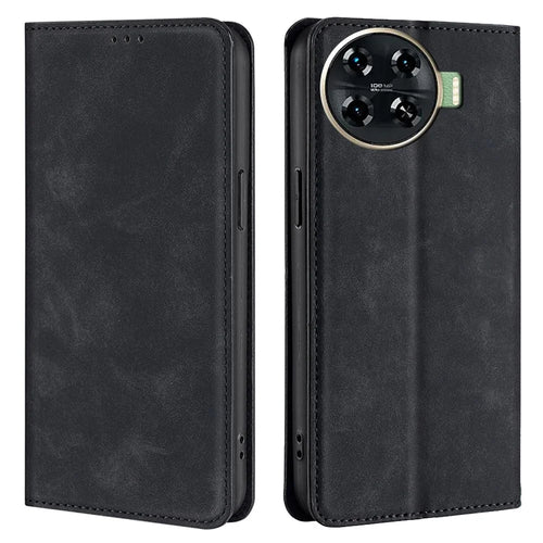 For TECNO Spark 20 Pro+ PU+TPU Wallet Phone Case Mobile Accessories   - Black - 1