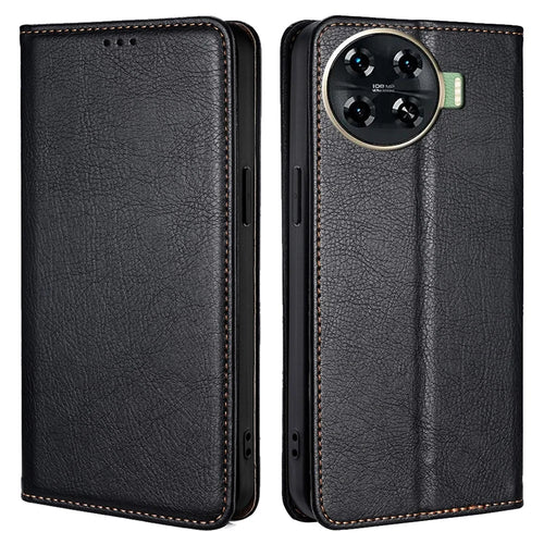For TECNO Spark 20 Pro+ Leather Wallet Case Phone Accessories Distributors - Black - 1