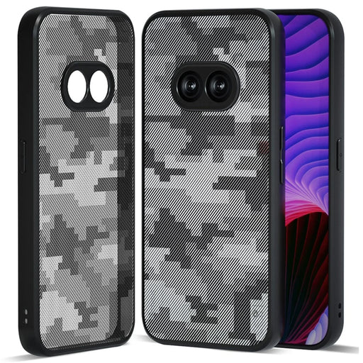 IBMRS For Nothing Phone (2a) Plus / Phone (2a) Shockproof Case TPU+PC Phone Cover with Precise Lens Cutout - Grid Camouflage - 1