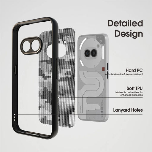 IBMRS For Nothing Phone (2a) Plus / Phone (2a) Shockproof Case TPU+PC Phone Cover with Precise Lens Cutout - Grid Camouflage - 2