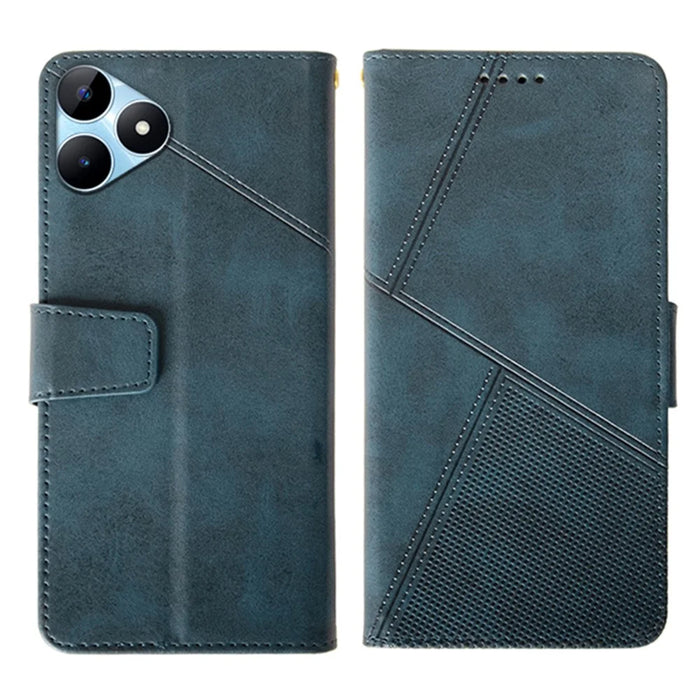 IDEWEI For Realme Note 50 4G Case Scratch-resistant Wallet Calf Texture Phone Cover - Blue - 1