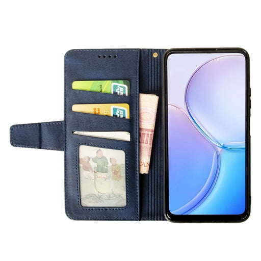 IDEWEI For Realme Note 50 4G Case Scratch-resistant Wallet Calf Texture Phone Cover - Blue - 2