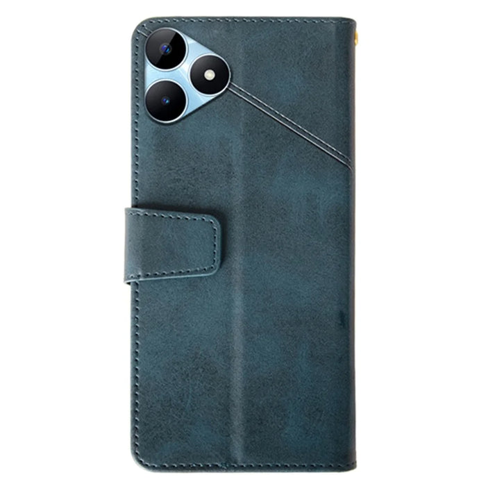 IDEWEI For Realme Note 50 4G Case Scratch-resistant Wallet Calf Texture Phone Cover - Blue - 5