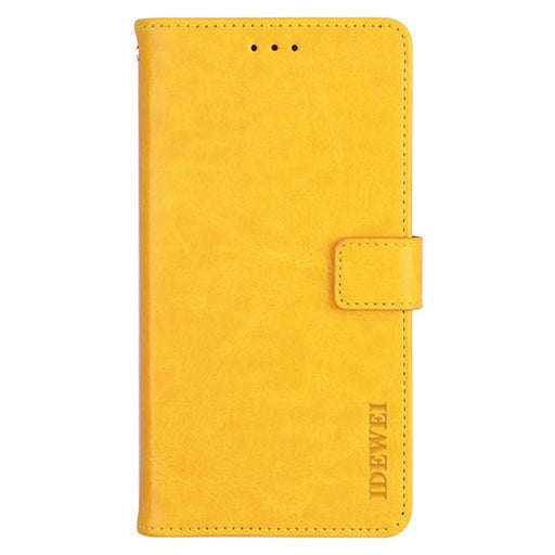 IDEWEI For Realme Note 50 4G Case Crazy Horse PU Leather Wallet Anti-scratch Phone Cover - Yellow - 2