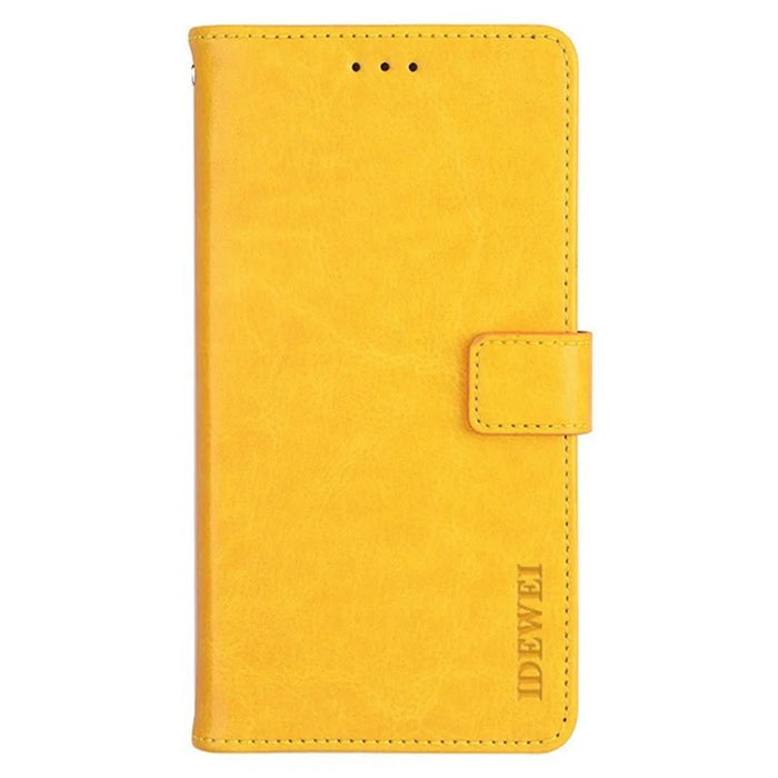 IDEWEI For Realme Note 50 4G Case Crazy Horse PU Leather Wallet Anti-scratch Phone Cover - Yellow - 2