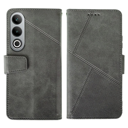IDEWEI For OnePlus Nord CE4 5G Calf Texture Case PU Leather Phone Cover with Viewing Stand - Grey - 1
