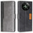 For Realme 12 5G   Phone Cover Splicing Color Leather Wallet Phone Cover - Black+Grey - 1