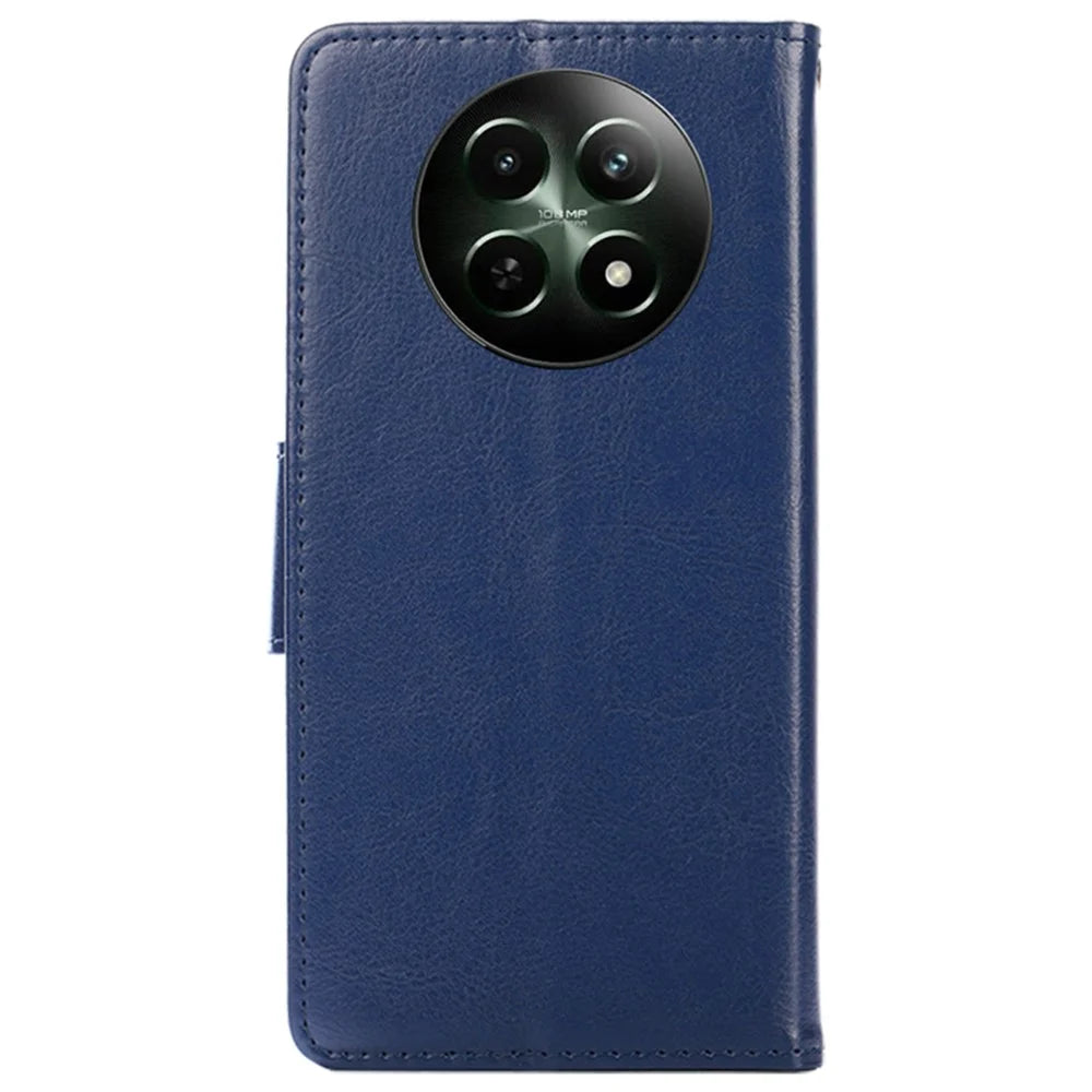 For Realme 12 5G Leather Wallet Case Phone Cover Phone Accessories Distributors - Sapphire - 7