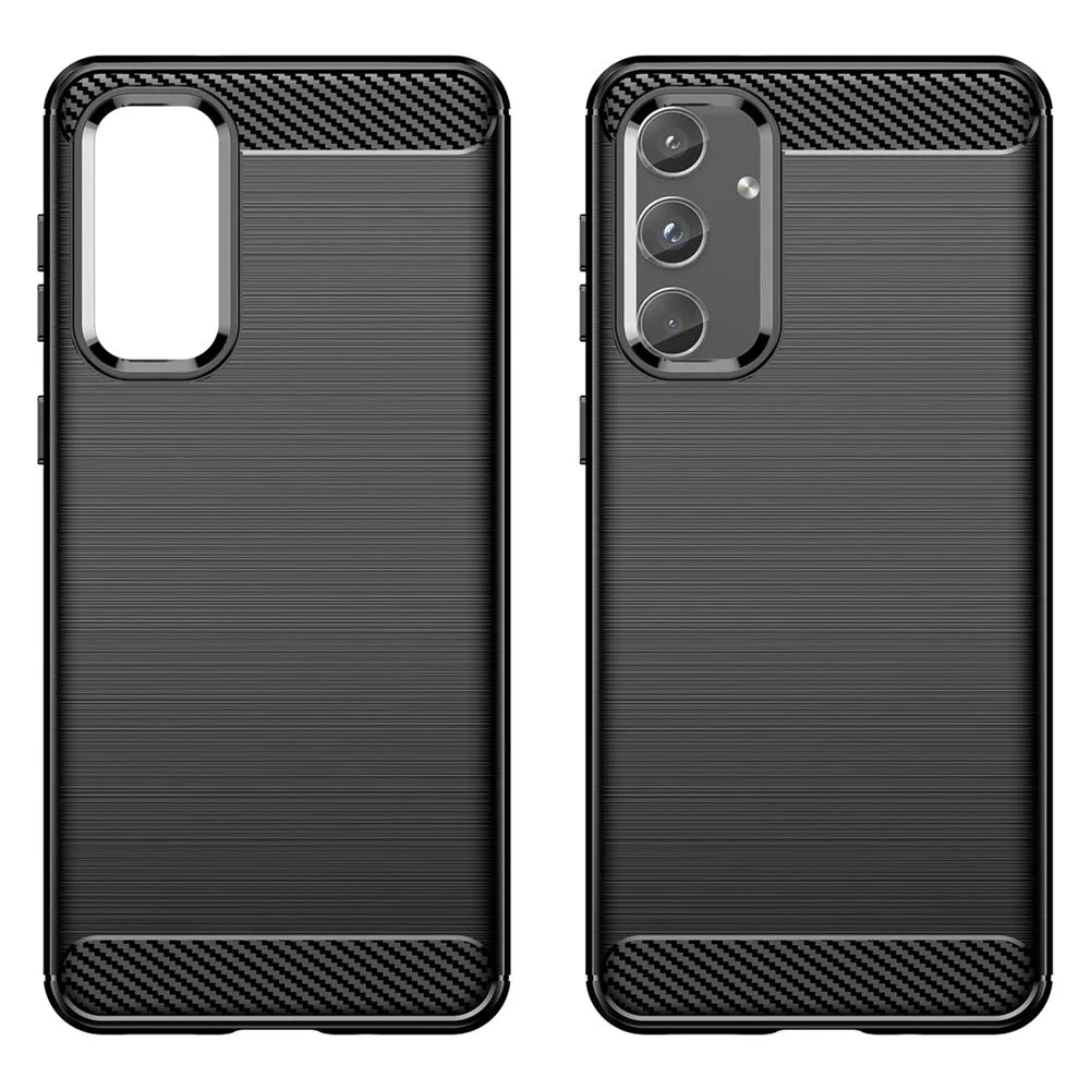 For Samsung Galaxy M55 5G / C55 5G / F55 5G Brushed Phone Case Carbon Fiber Texture Soft TPU Cover - Black - 2