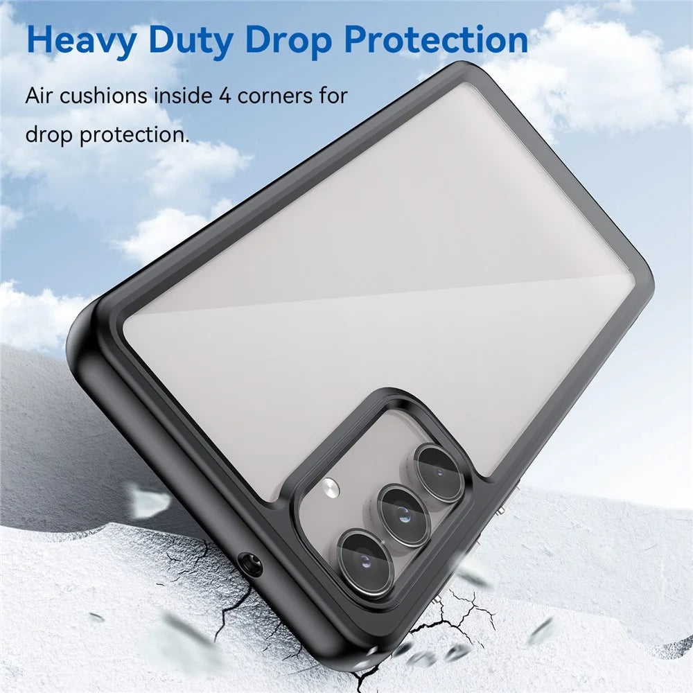 For Samsung Galaxy M55 5G / C55 5G / F55 5G Case TPU Frame Clear Acrylic Protective Phone Cover - Black - 3