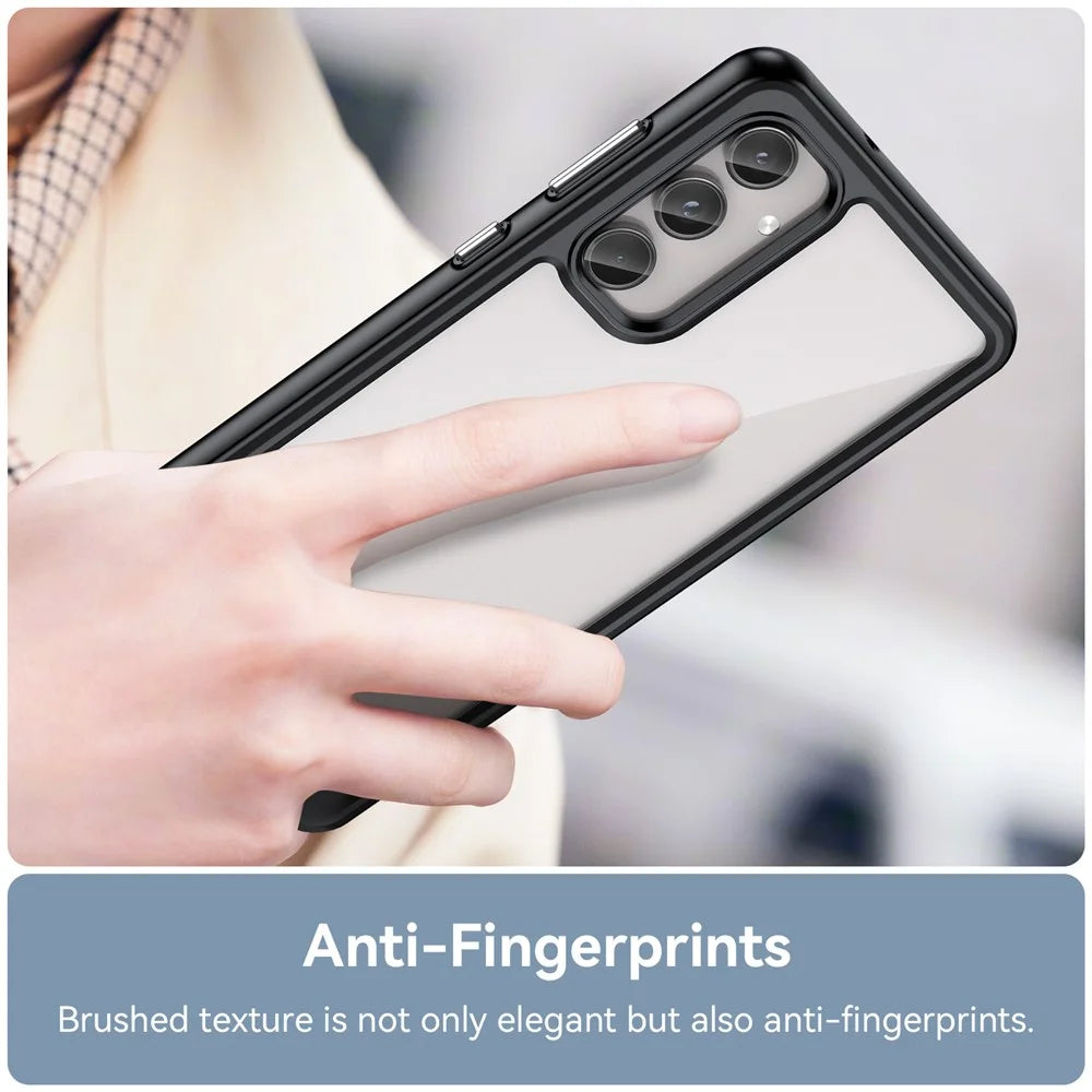 For Samsung Galaxy M55 5G / C55 5G / F55 5G Case TPU Frame Clear Acrylic Protective Phone Cover - Black - 5