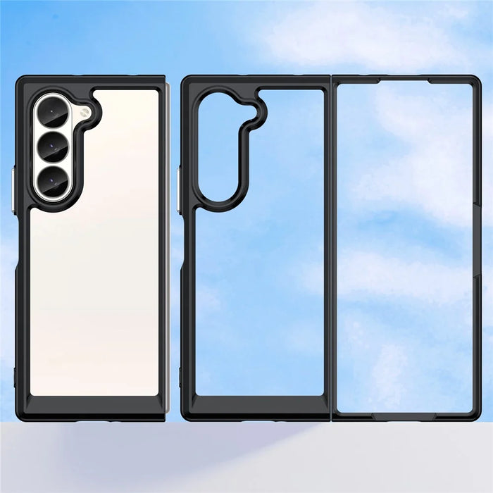 For Samsung Galaxy Z Fold6 5G Case Protective TPU+Acrylic Phone Mobile Parts   - Black - 2