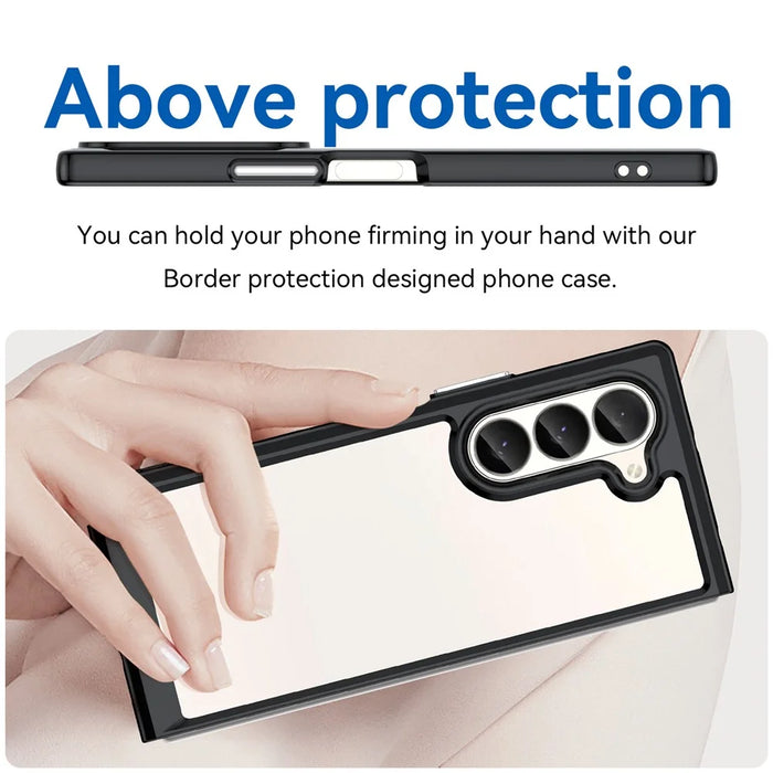 For Samsung Galaxy Z Fold6 5G Case Protective TPU+Acrylic Phone Mobile Parts   - Black - 4