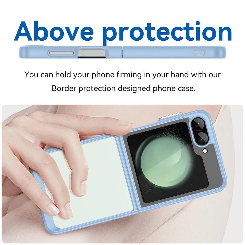 For Samsung Galaxy Z Flip7 FE 5G / Z Flip6 5G Case TPU+Acrylic Shockproof Phone Cover - Blue - 4
