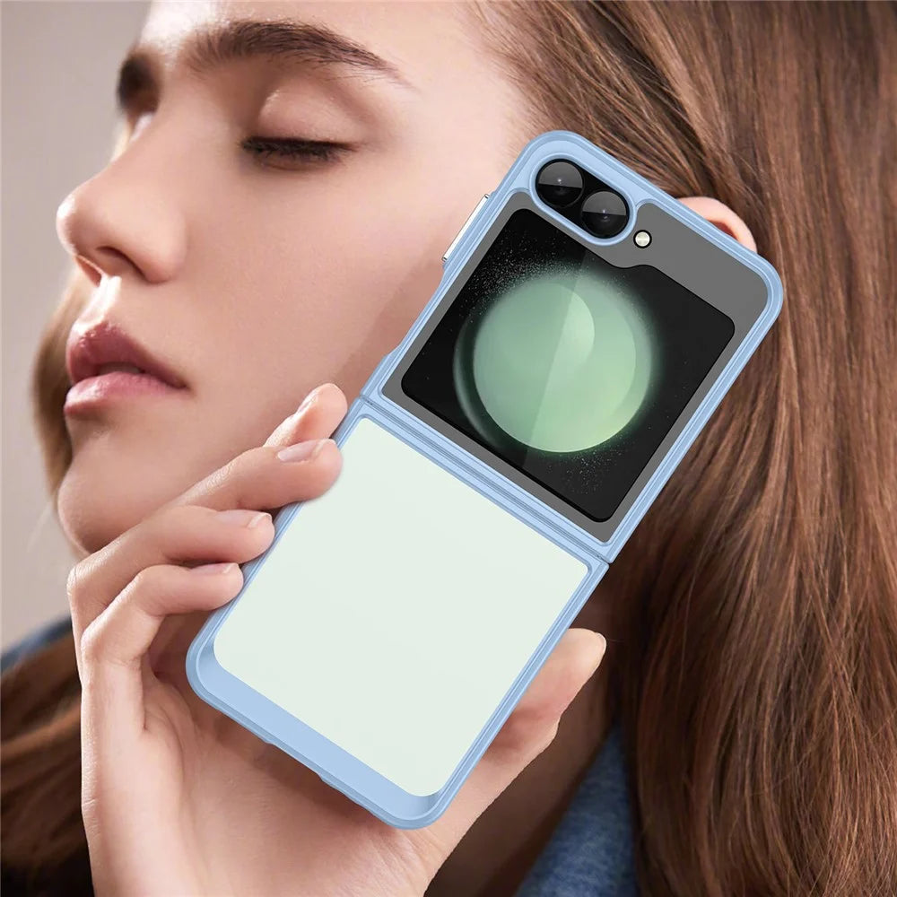 For Samsung Galaxy Z Flip7 FE 5G / Z Flip6 5G Case TPU+Acrylic Shockproof Phone Cover - Blue - 7