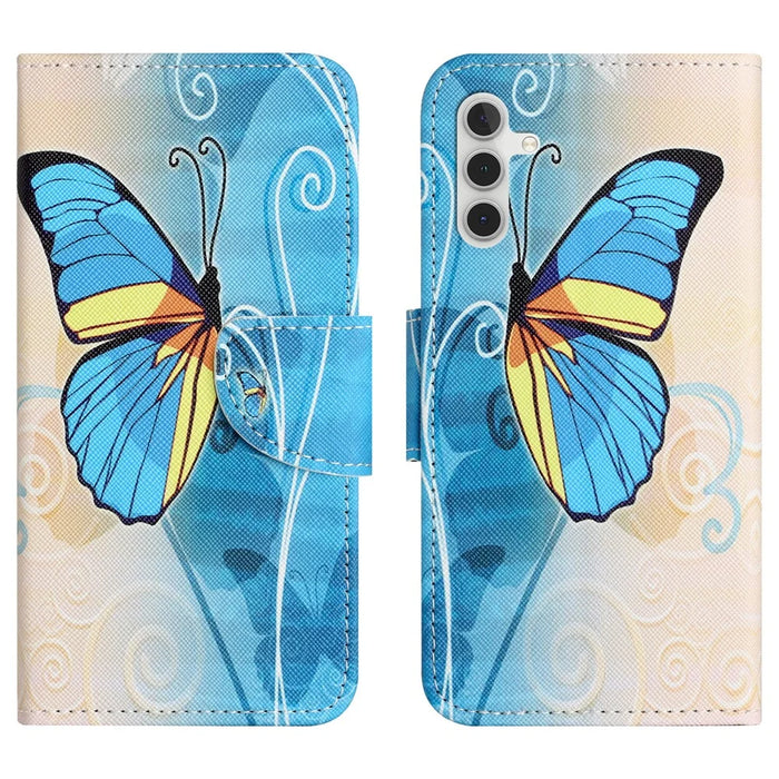 For Samsung Galaxy M15 5G / F15 5G Pattern Printing Wallet Case PU Leather Phone Cover - Butterfly - 1