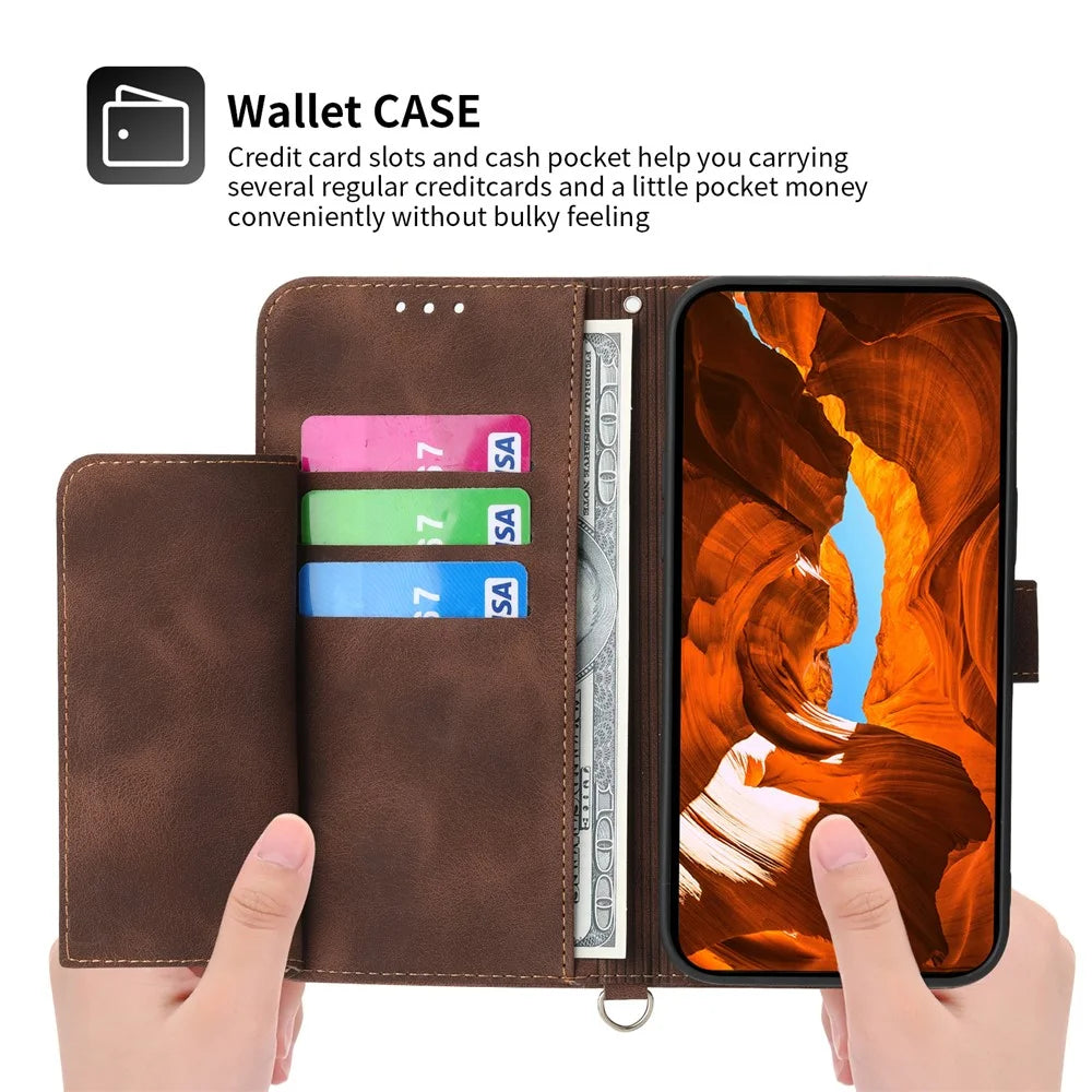 For Realme 12 5G / 12x 5G Wallet Phone Case Flower Imprinted PU Leather Cover   Cell Phone Accessories - Brown - 4