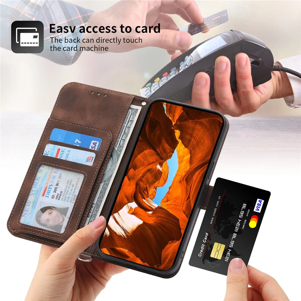 For Realme 12 5G / 12x 5G Wallet Phone Case Flower Imprinted PU Leather Cover   Cell Phone Accessories - Brown - 7