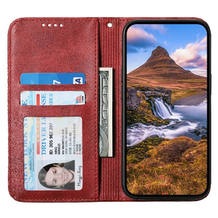 For Realme 12 5G / 12x 5G Case Rhombus Imprinted Leather Cell Phone Cases   - Red - 2