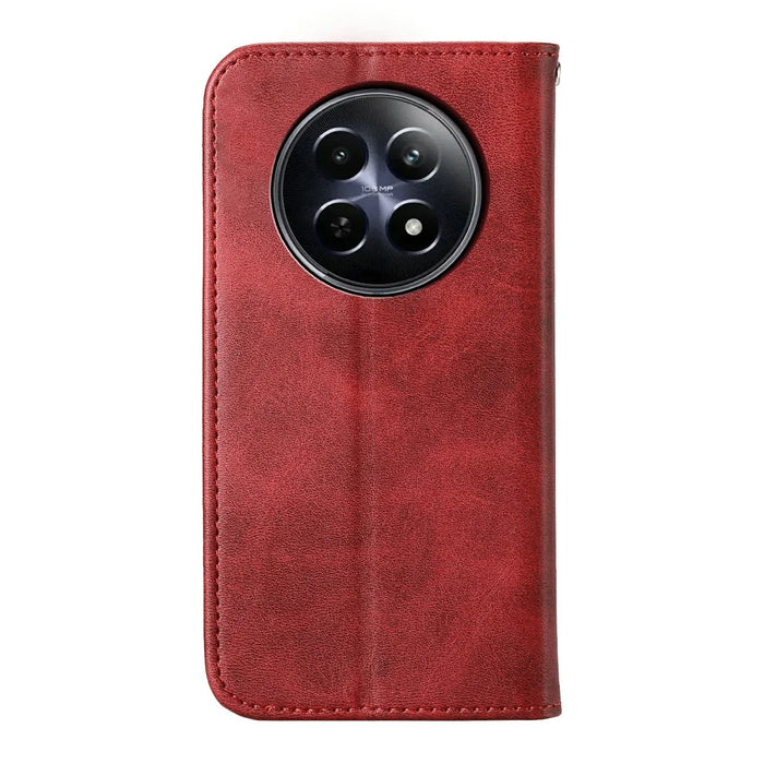 For Realme 12 5G / 12x 5G Case Rhombus Imprinted Leather Cell Phone Cases   - Red - 6